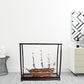 39" Wood Brown Solid Wood Hand Painted 1797 USS Constitution Large Table Top Display Case Model Boat
