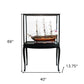69" Solid Wood Hand Painted 1797 USS Constitution Large Floor Display Case Model Boat