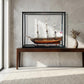 69" Solid Wood Hand Painted 1797 USS Constitution Large Floor Display Case Model Boat