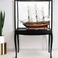 69" Solid Wood Hand Painted 1797 USS Constitution Large Floor Display Case Model Boat