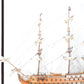75" Black And Light Brown Solid Wood HMS Victory Boat Tabletop Sculpture With Case