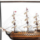 30" Wood Brown Solid Wood Hand Painted HMS Victory Medium Open Front Display Case Model Boat