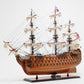 36" Wood Brown Solid Wood Hand Painted HMS Victory Exclusive Edition Model Boat