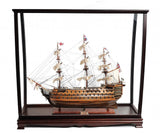 39" Brown Solid Wood Hand Painted Boat Model Boat