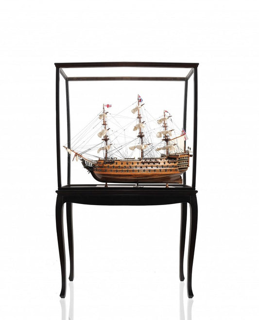69" Brown Solid Wood Hand Painted Boat Model Boat