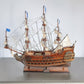 27" Brown Solid Wood Hand Painted Boat Model Boat