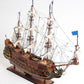 27" Brown Solid Wood Hand Painted Boat Model Boat