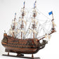 27" Brown Solid Wood Hand Painted Boat Model Boat