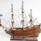33" Brown Solid Wood Hand Painted Boat Model Boat