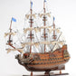 33" Brown Solid Wood Hand Painted Solei Royal Model Boat