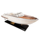 11" White Wood Yacht Model Sculpture