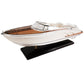 11" White Wood Yacht Model Sculpture