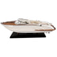 11" White Wood Yacht Model Sculpture