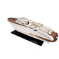 11" White Wood Yacht Model Sculpture
