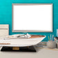 11" White Wood Yacht Model Sculpture