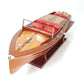 8" Brown Manufactured Wood Hand Painted Decorative Boat