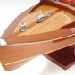 8" Brown Manufactured Wood Hand Painted Decorative Boat