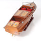 8" Brown Manufactured Wood Hand Painted Decorative Boat