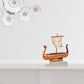 10" Natural Solid Wood Hand Painted Decorative Boat