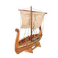 10" Natural Solid Wood Hand Painted Decorative Boat
