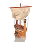 10" Natural Solid Wood Hand Painted Decorative Boat