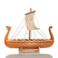 10" Natural Solid Wood Hand Painted Decorative Boat