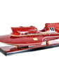 7" Red Manufactured Wood Hand Painted Decorative Boat
