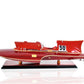 7" Red Manufactured Wood Hand Painted Decorative Boat