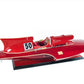 7" Red Manufactured Wood Hand Painted Decorative Boat