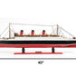 12" Black And Red Solid Wood Hand Painted Boat Model Boat