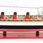 12" Black And Red Solid Wood Hand Painted Boat Model Boat