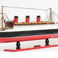 12" Black And Red Solid Wood Hand Painted Boat Model Boat