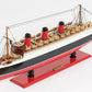 12" Black And Red Solid Wood Hand Painted Boat Model Boat