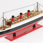 12" Black and Red Solid Wood Hand Painted RMS Queen Mary Large Model Boat