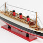 12" Black And Red Solid Wood Hand Painted Boat Model Boat