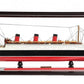 15" Black and Red Solid Wood Hand Painted RMS Queen Mary Large Display Case Model Boat
