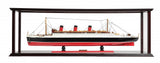 15" Black And Red Solid Wood Hand Painted Boat Model Boat