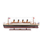 11" Black And Red Solid Wood Hand Painted Boat Model Boat