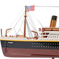11" Black And Red Solid Wood Hand Painted Boat Model Boat
