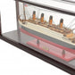 16" Black And Red Solid Wood Hand Painted Boat Model Boat