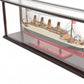 16" Black And Red Solid Wood Hand Painted Boat Model Boat