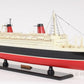 11" Black and Red SS France Boat Hand Painted Decorative Boat