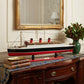 5" Black and Red Solid Wood Hand Painted RMS Queen Mary Model Boat