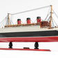 5" Black and Red Solid Wood Hand Painted RMS Queen Mary Model Boat