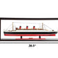 16" Black and Red Solid Wood Hand Painted RMS Queen Mary Medium Display Case Model Boat