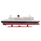 13" Black and Red RMS Queen Mary II Large Boat Hand Painted Decorative Boat