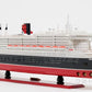13" Black and Red RMS Queen Mary II Large Boat Hand Painted Decorative Boat