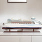13" Brown and White Majesty of the Seas Boat Hand Painted Decorative Boat