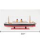 13" Black and Red Solid Wood Hand Painted RMS Empress of Ireland Model Boat