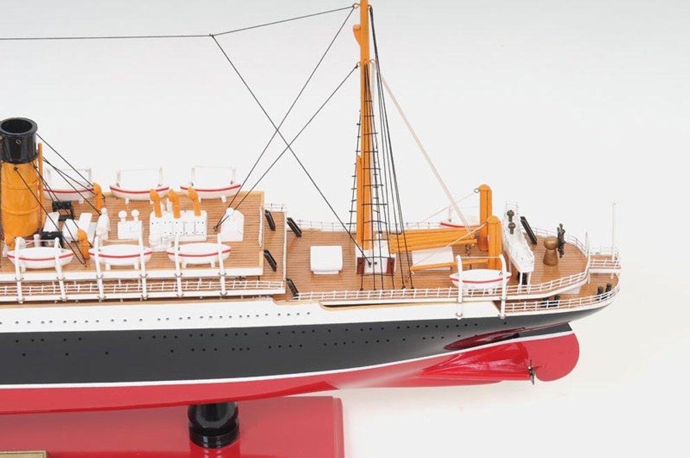 13" Black and Red Solid Wood Hand Painted RMS Empress of Ireland Model Boat